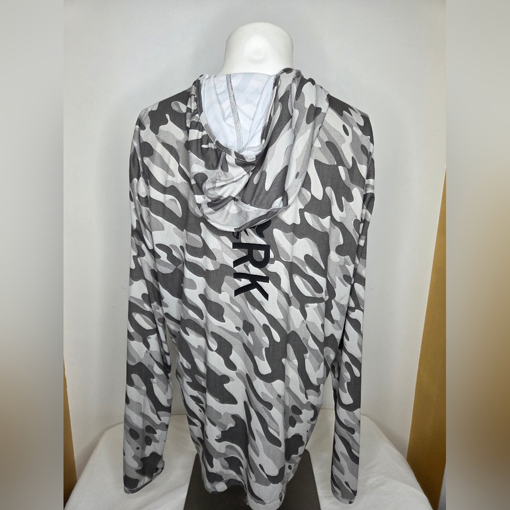 Scales Size 2XL Mens Performance Light Gray Hoodie - Picture 2 of 11
